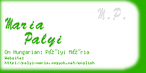 maria palyi business card